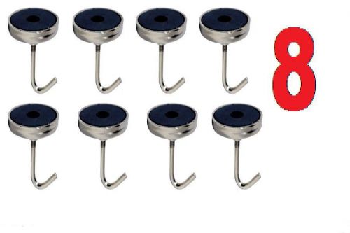 8 Piece Magnetic Hook Set Rust Proof Zinc Plated Hook Key