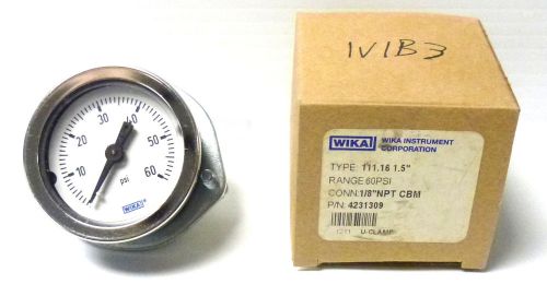 Wika 111.16 1.5&#034; Pressure Gauge Range:0-60PSI NPT-1/8&#034; *NEW*