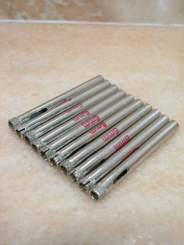 10 pcs 6mm ( 1/4&#034; inch ) THK Diamond coated core drill drills bit hole saw tile