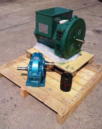 Cgg184j 40kw 1 phase brushless gen/alternator, pto gear box, coupler combo !! for sale