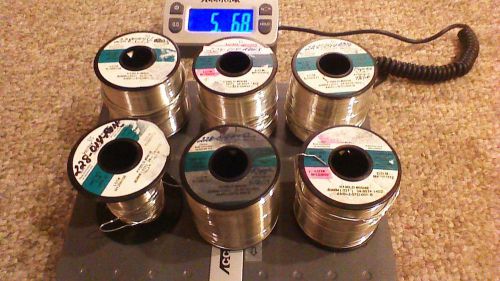 Kester Solder SN96.5AG3CU.5 K100LD #66/48 .031&#034; Lot of 6 Spools 5LBS 7 OZS