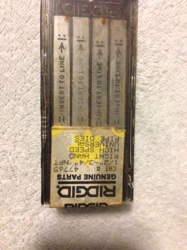 Ridgid 47765 1/2&#034;-3/4&#034; npt threading dies rh hs for universal heads new for sale