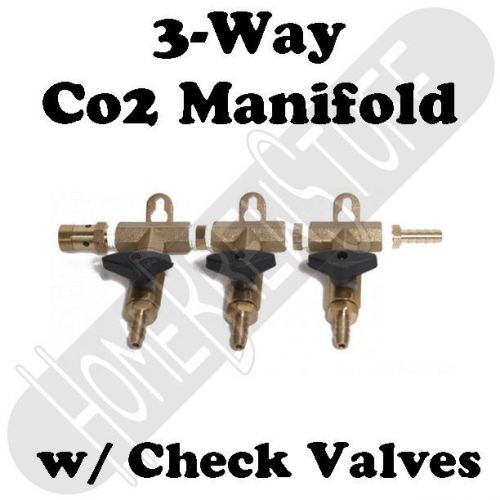 3 way co2 air gas distribution manifold splitter draft beer kegerator 5//16 barb for sale