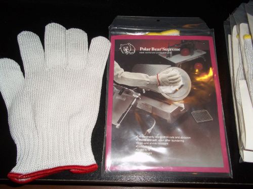 Single Ambidextrous  Cut Resistant Safety Glove Size Large - New - Polar Bear