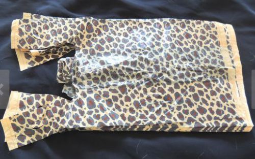 100Qty  LEOPARD PRINT PLASTIC T-SHIRT BAGS 11&#034; 1/2 x 6&#034; x 21&#034; Inches