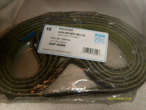 (10)  Non-Woven Belts 1/2 x 24 Coarse Brown  EDP 43559