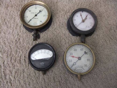 Steam, air, water gauges.  assortment of four different. for sale