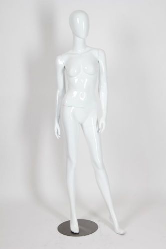 Orange Display Mannequin Glossy WHITE Plain No Face