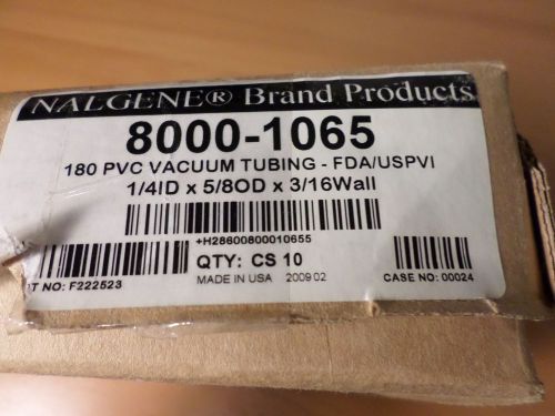 Nalgene 180 pvc laboratory vacuum tubing 1/4” id x 5/8” od 8000-1065 (8 feet) for sale