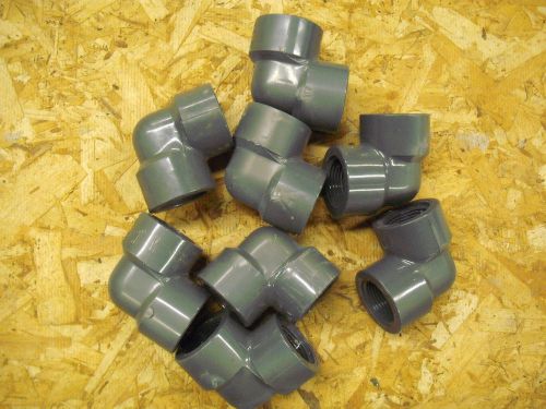 LOT OF 8 SPEARS 1&#034; THREADED 90 PVC FITTINGS SCH80