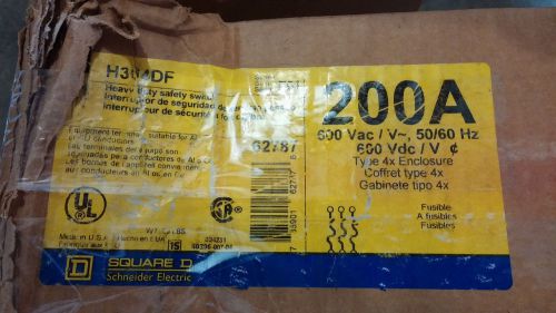 SQUARE D H364DF NEW IN BOX 200A 600V 3P NEMA 4X SEE PICS!! #REZ