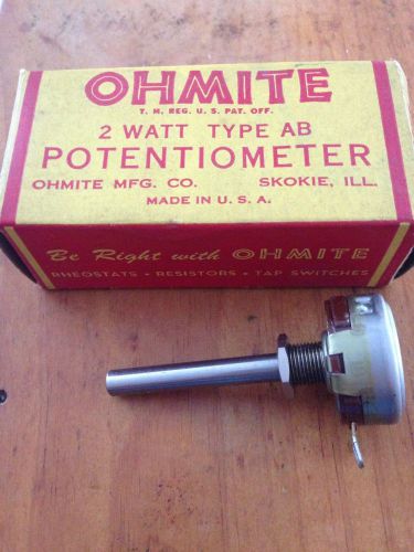 VINTAGE OHMITE POTENTIOMETER 2 WATT TYPE AB 25k OHMS