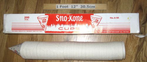 Vintage Box of ~175 6oz GENUINE SNO KONE CONE CUPS by Gold Medal Cincinnati Ohio