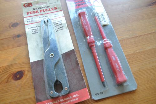 Gb electrical fpe-20 fuse puller insulated driver set gs-83 new lot for sale