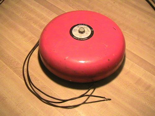 BURGLER ALARM RED FIRE ALARM BELL SAFE HOUSE MODEL 49–498B 12 VOLTS DC