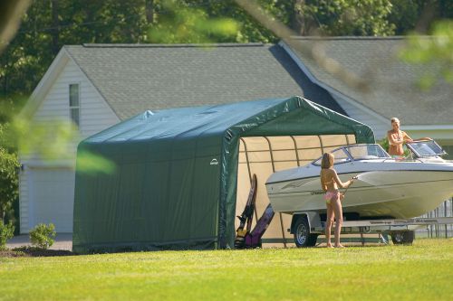 Shelterlogic portable boat storage car port shelter -diy canvas garage 12x24x10 for sale