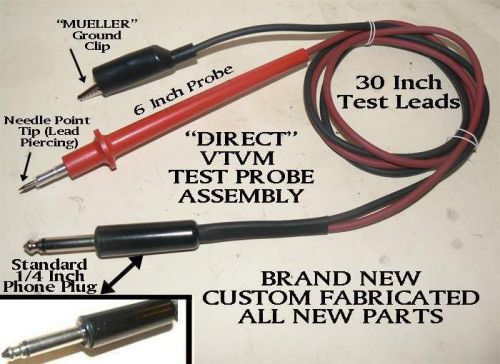 Vtvm vom test probe &#034;wire piercing&#034; assy for heathkit eico sencore prewired new for sale
