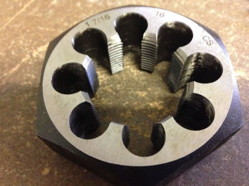 1 7/16&#034;-16 CARBON STEEL HEXAGONAL RE-THREADING DIE