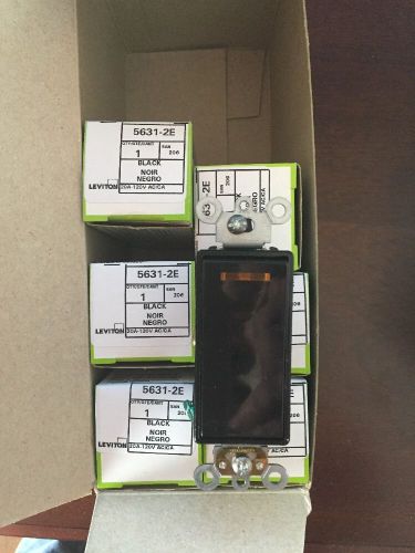 Leviton Black 20 A 120 Volt swith with LED 5631-2E Black  6 pieces