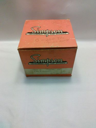 SIMPSON DC Square Panel Meter Ammeter Microamp Meter 0-200 Microamperes Model 29