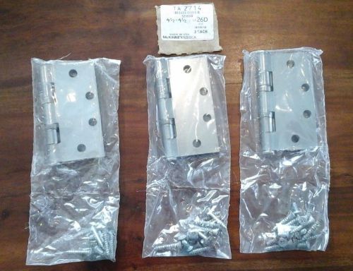 NEW MCKINNEY/ESSEX COMMERCIAL DOOR HINGES,Set of 3, 4 1/2&#034; x 4 1/2&#034;, Made in US