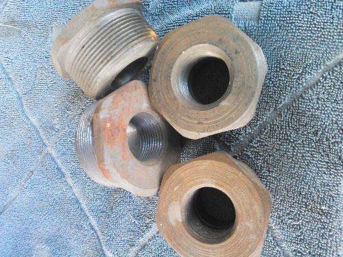 Lot of (4) hex bushing, 2&#034; in x 1&#034; in, threaded for sale