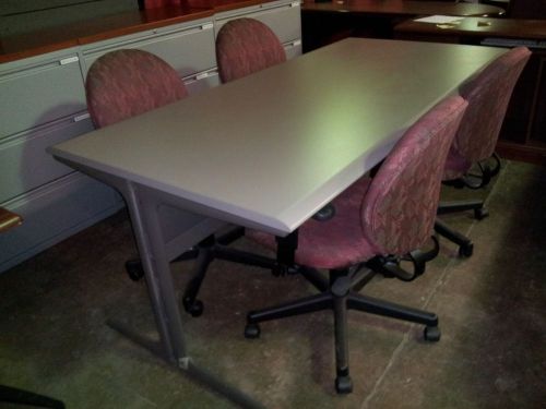 DESK CONFERENCE TABLE GRAY LAMINATE 36 X 72  HERMAN MILLER