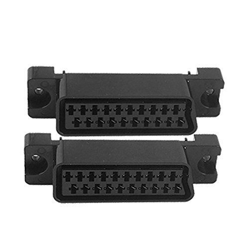 2 pcs dual row pin 21 way pcb mount scart socket cs-102 for sale