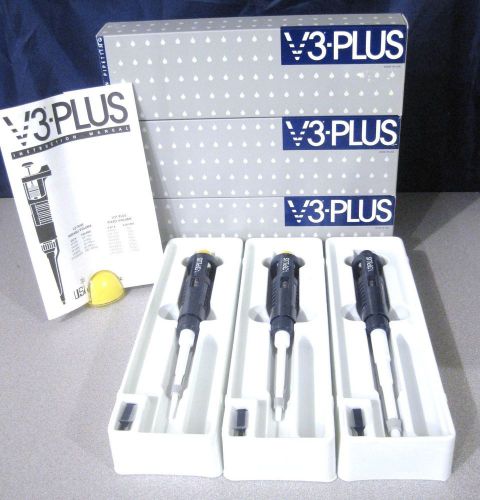 3 New VWR Ulster Scientific V3-Plus Pipette Set 2-20,20-200,100-1000 P20 P200 P1