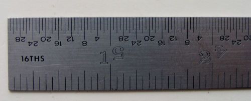 Vtg  starrett ? stainless steel ruler usa graduations 16th, 32nd, 64th &amp; 100ths for sale