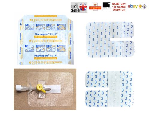 1x 50x 100x CANNULA FIXATION DRESSING / PLASTER 6x8cm POLYURETHANE STERILE FAST