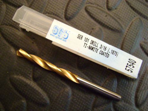 SGS 3/16&#034; Carbide Drill, SER 101, TI-NAMITE Coated, SGS # 57540