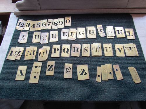VINTAGE 1&#034; HIGH BRASS LETTERS AND NUMBERS ALMOST 2SETS OF LETTERS 2.5&#034; HIGH