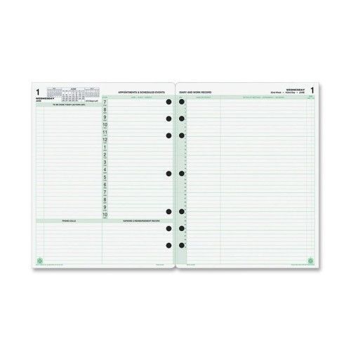 Day-Timer® Calendar Refill, Jan-Dec, 2 PPD, Folio Size, 8-1/2&#034;x11&#034;, 2013