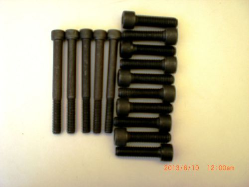 Mixed set of 15 Socket Head Cap Screw 1/2&#034; - 13 x 1-3/4&#034; and 3/8&#034; - 16 x 3-3/4&#034;.