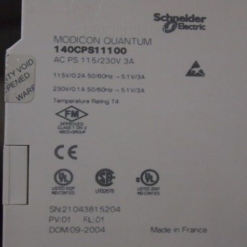 Power 140 serial schneider 140cps11100 supply module 60 days warrant for sale