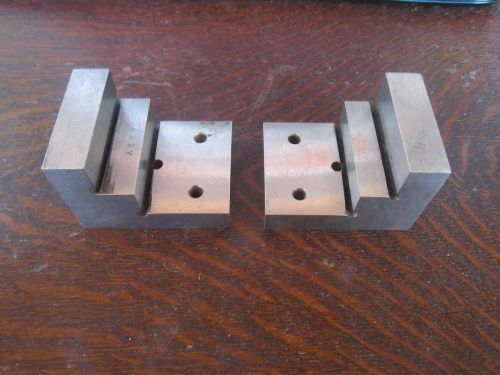 Pair of Vintage PRECISION ANGLE PLATES fixture machinist tools Step Blocks 123