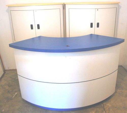 Custom made lockable  curved display stand &amp; 4 stackable / lockable  cabinets for sale