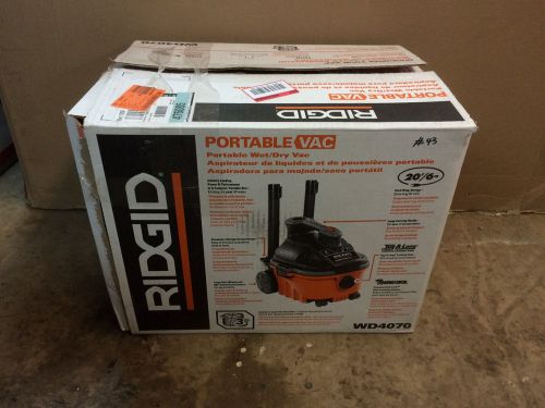 Ridgid 4 Gallon Shop Vac WD4070 Portable Wet/Dry 5 HP