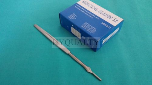 SCALPEL KNIFE HANDLE HOLDER #7 +100 CARBON STEEL SURGICAL STERILE BLADES #10