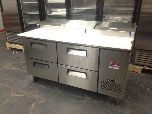 PIZZA PREP TABLE 67&#034; 6&#039;  4 DRAW DRAWS PREP UNIT 72&#034; BRAND NEW MAKE LINE 6&#039;