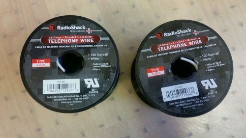 New radioshack100 foot roll white telephone wire 26 gauge 4 conductor for sale