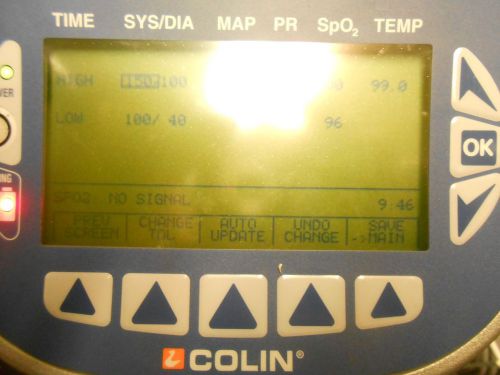 COLIN PRODIGY II 2240  PATIENT MONITOR WITH STAND ON WHEELS