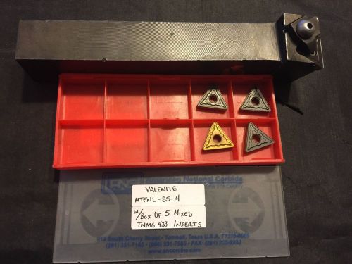 Valenite MTFNL 85 -4 Tool Holder w/ 5 Mixed TNMG 433 Carbide Inserts