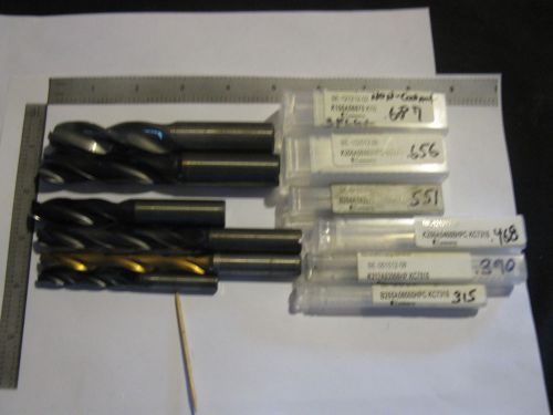 Lot of  solid  carbide coolant thru drills.resharpened &amp; recoated. for sale