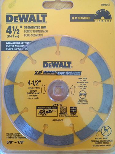 NEW Dewalt 4 1/2in. Extended Performance Dry/Wet Diamond Segmented Rim Blade