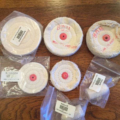 LOT of 7. White Muslin Buff Wheels / Cones.