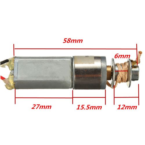 12V Reel Full Metal Gear Motor Cable Wheel 60 Turn Per Minute Electric Powerful