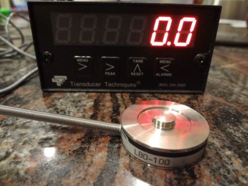 Transducer Techniques DPM-3 Digital Load Cell Panel Meter Readout &amp; 100lb sensor