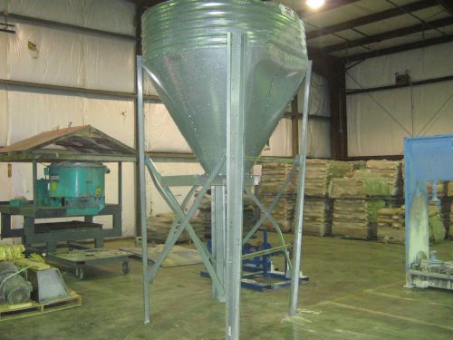 Gravity Fed Cone Bottom Galvanized Hopper Bin on Stand